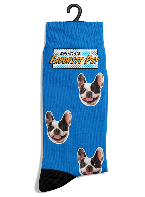 Custom Blue American Favorite Pets Socks